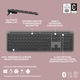 Logitech Signature Slim K950 vezeték nélküli billentyűzet, Grafitszürke, US