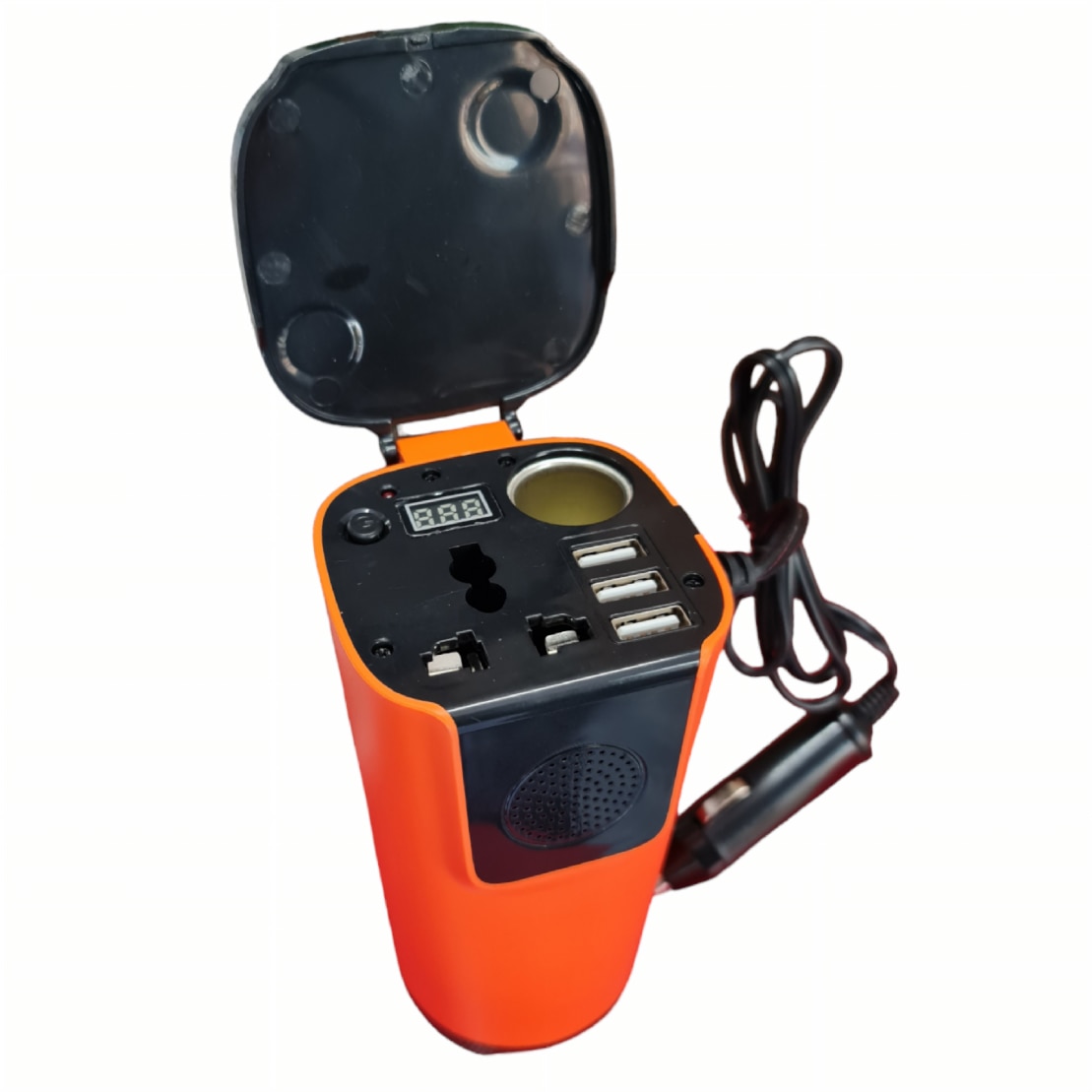 Автомобилен инвертор на напрежението, Dc/Ac 12v-24v/220v, 150w, оранжев ...