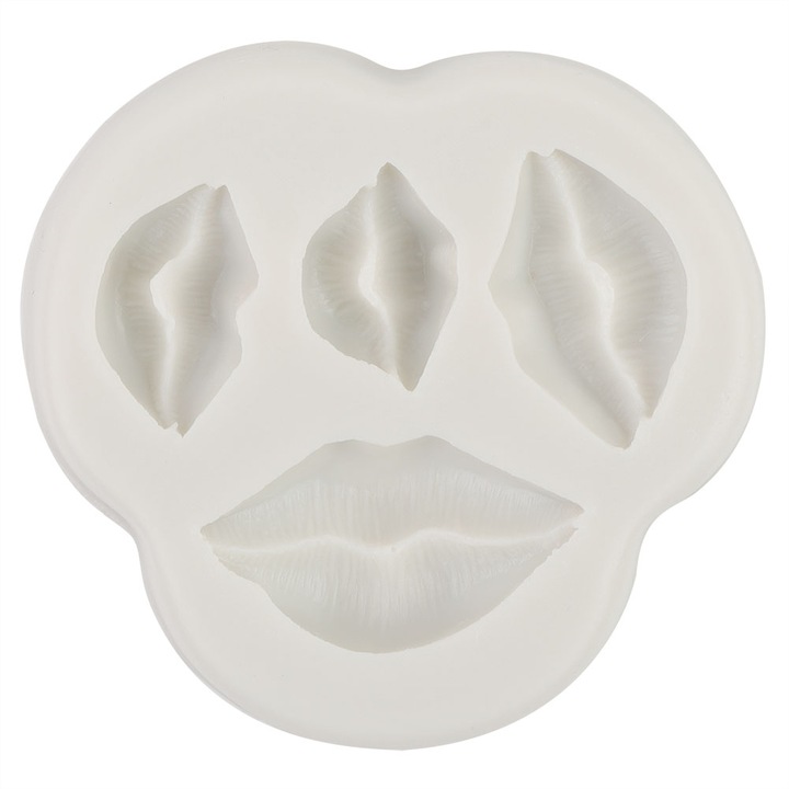 Szilikon sütőlap süteményekhez, ajak alakú, szürke