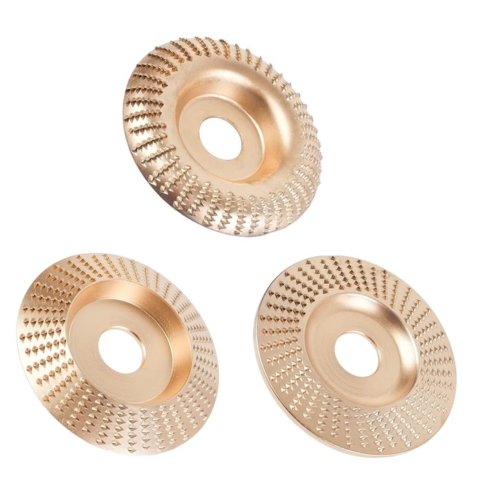 Set 3 Discuri cu raspel pentru polizor unghiular - flex, diametru 125 mm, rindeluit, slefuit, modelat, sculptat lemn