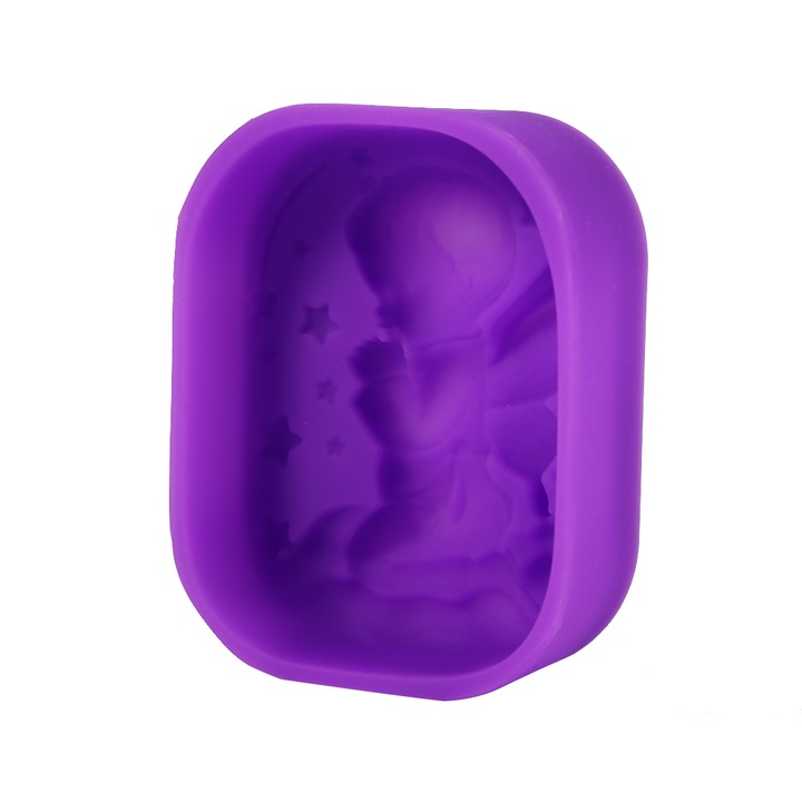 Matrita silicon 3D, rezistenta la temperaturi inalte, Mov, 7.5x5.6x2.3cm