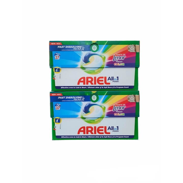Ariel All in 1 Pods Touch of Lenor Color mosókapszula, 2x37 kapszula, 74 mosás