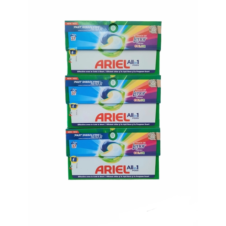 Ariel All in 1 Pods Touch of Lenor Color mosókapszula, 3x37 kapszula, 111 mosás