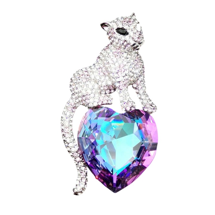 Brosa MBrands cu cristal mare - Pantera