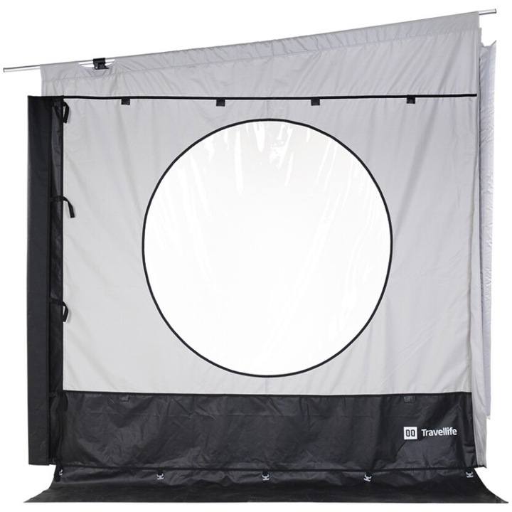 Универсална странична стена Travellife Scale, Съвместима с Thule, Dometic, Fiamma, Размер L, 2,50 м, Сив