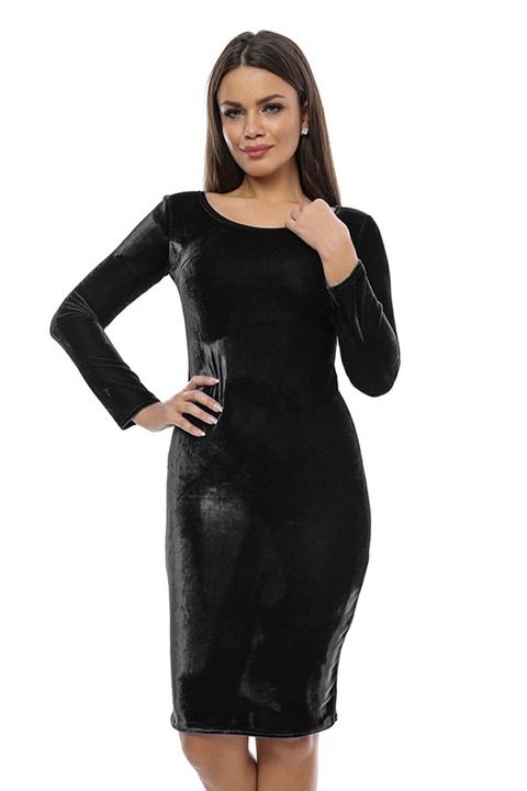 Rochie dama WildFashion, WildFashion, Poliester, 1218, Negru, S-M