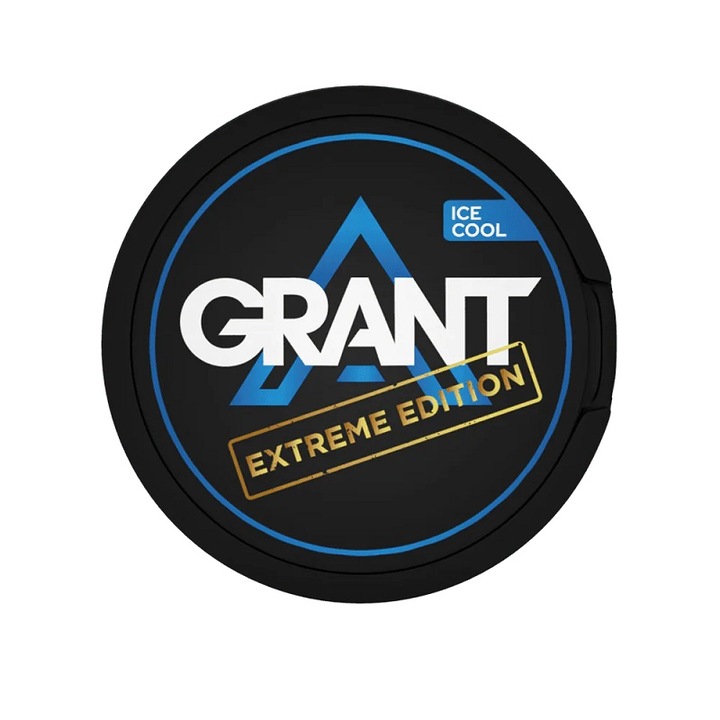 Pouch Grant cu nicotina - Extreme Ice Cool, 27 pliculete, 4.8 mg/pliculet cu nicotina, aroma mentolata cu efect de gheata