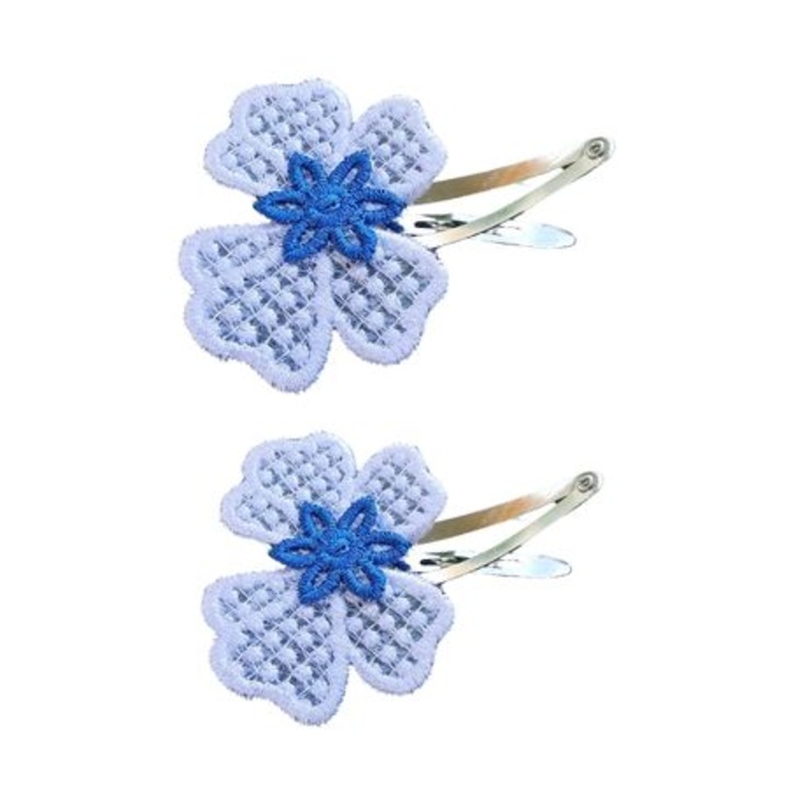Set 2 Clame Brodate Happy Deep Blue Ariale, multicolor