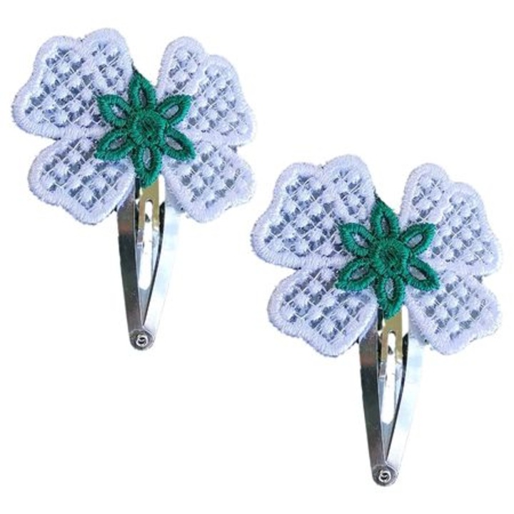 Set 2 Clame Brodate Happy Green Ariale, multicolor