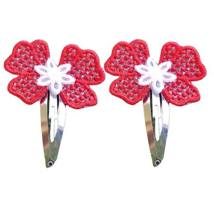 Set 2 Clame Brodate Happy Mix Red, Ariale, multicolor