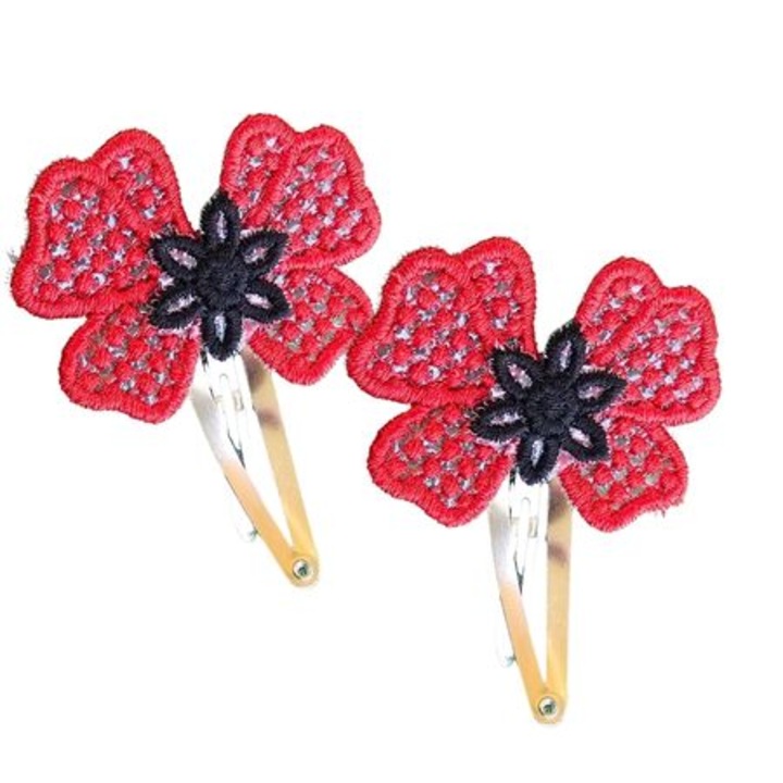 Set 2 Clame Brodate Happy Mix Black, Ariale, multicolor