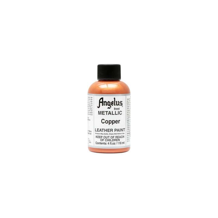 Vopsea acrilica metalizata Copper pentru piele, Angelus 118ml