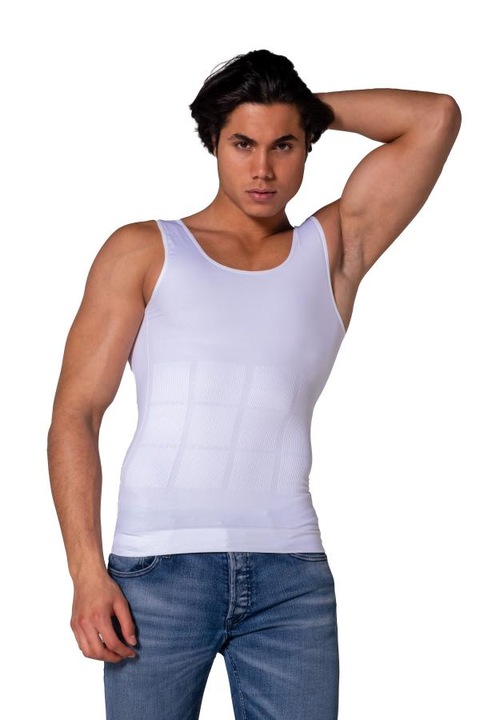 Мъжки оформящ потник WildFashion, Полиамид, Бял, Бял