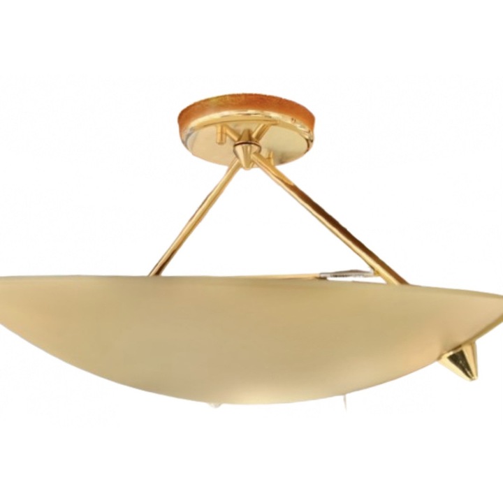 Plafoniera DL 7-254/ GOLD R7J 1x100W 118mm Suport Metal Auriu cu Abajur Sticla Crem ORION