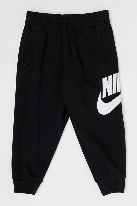 Nike, Спортен панталон с памук с лого, Черен