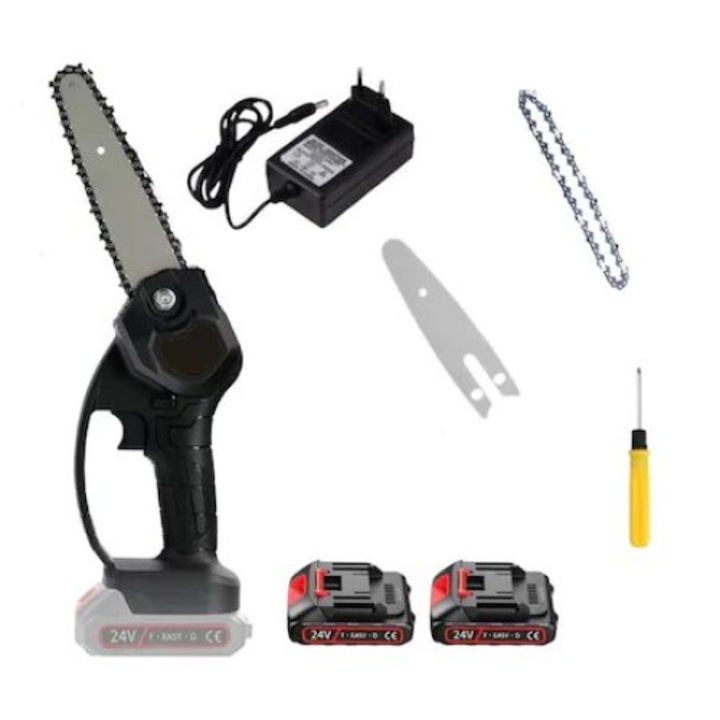 Мини електрически трион Neco, 4 инча нож, 2 x верига, 2 x 24 V батерия