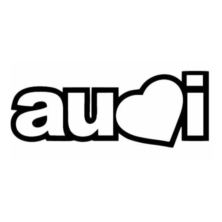 Sticker Auto Audi Inima - 15 CM - Alb