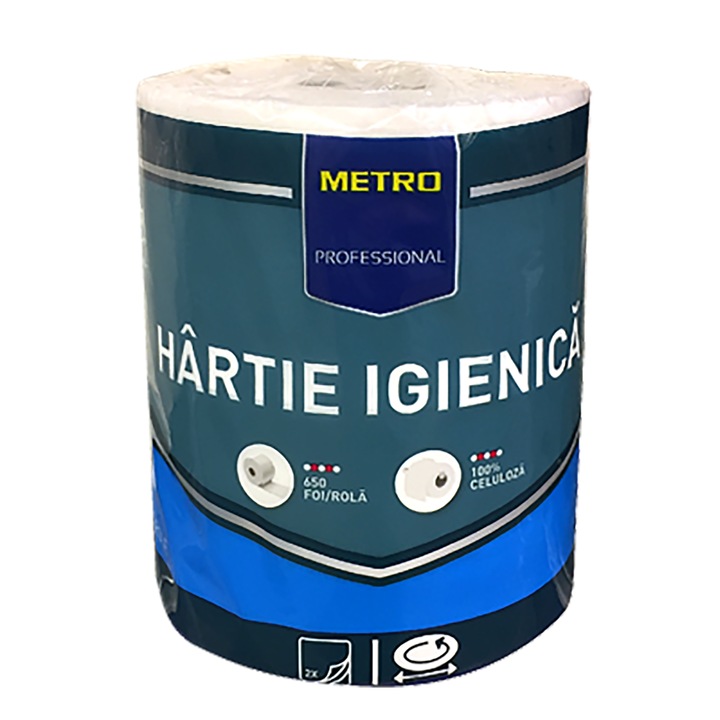 Hartie Igienica,2 straturi, 2 Role, 130M, Metro Professional