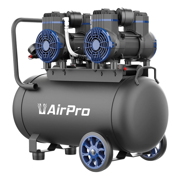 Безшумен компресор, AIRPRO, без масло, 2х1.8CP 40 л
