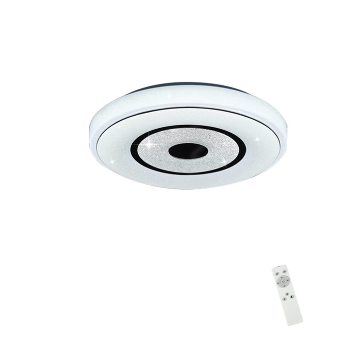 LED mennyezeti lámpa távirányítóval, CBJKTX, 18W, szabályozható, 3 világítási mód, CCT, Átmérő 30cm, Fehér