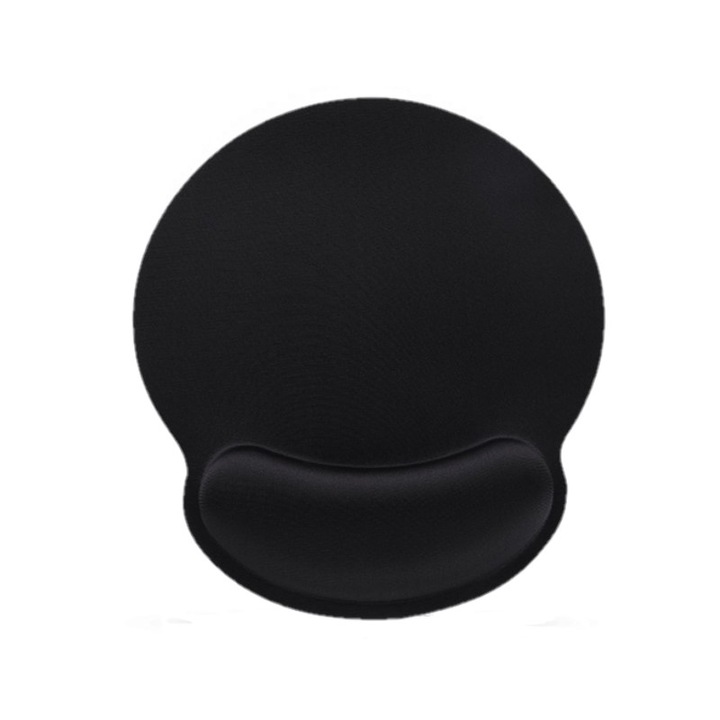 Egérpad, vászon/gumi, ergonomikus, fekete
