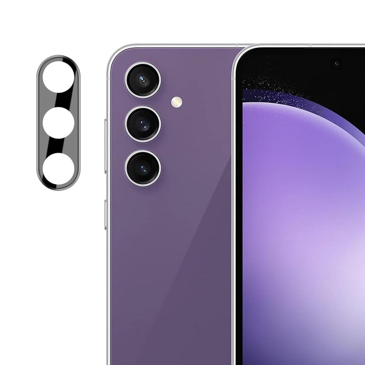 Folie protectie camera, compatibila cu Samsung Galaxy S23 FE, FONIX LensProtect Prime, Montare usoara, Anti-Scratch, Negru