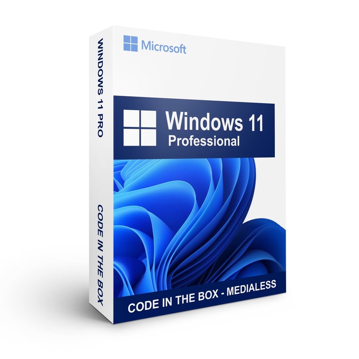 Licenta Microsoft Windows 11 Pro, Code in the Box, Medialess, 64bit, All Lang