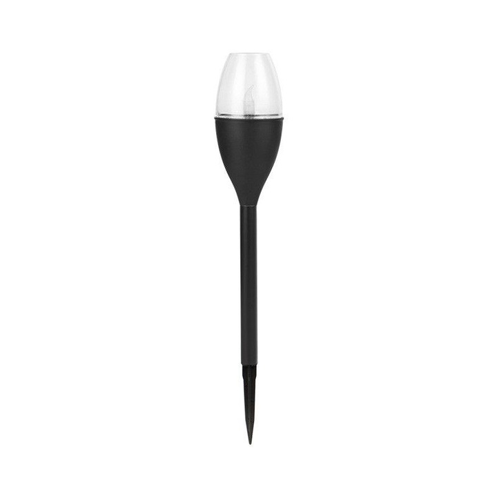 Lampa solara LED tip pahar de vin pentru gradina eMazing, inaltime 37.5 cm, efect de flacara, material PVC si ABS, 2V, 200mAh, alb rece