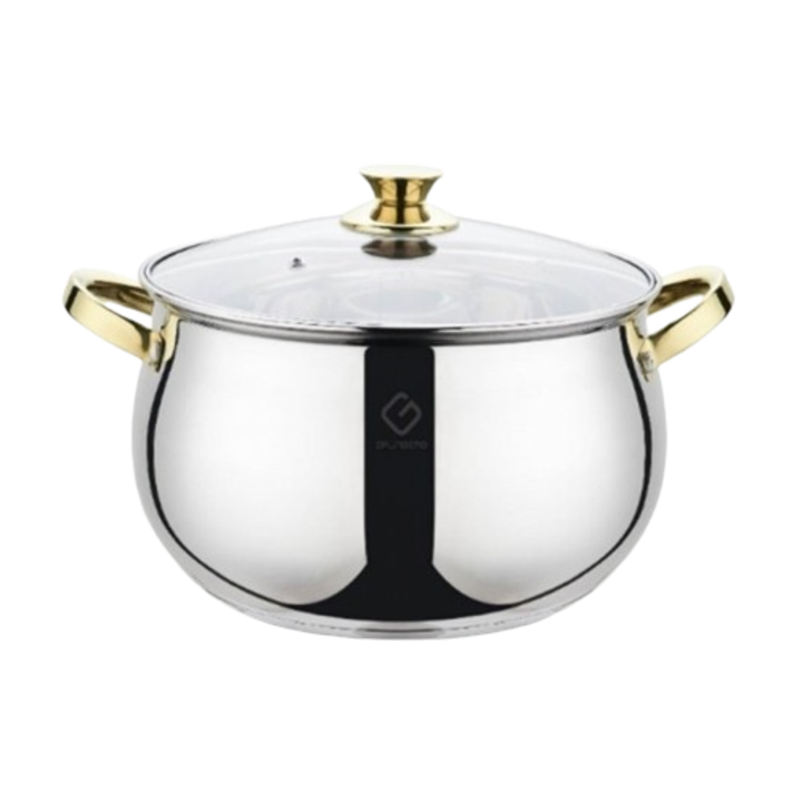 Cratita Inox cu Capac de Sticla 4L 20cm Baza Inductie Grunberg GR6820