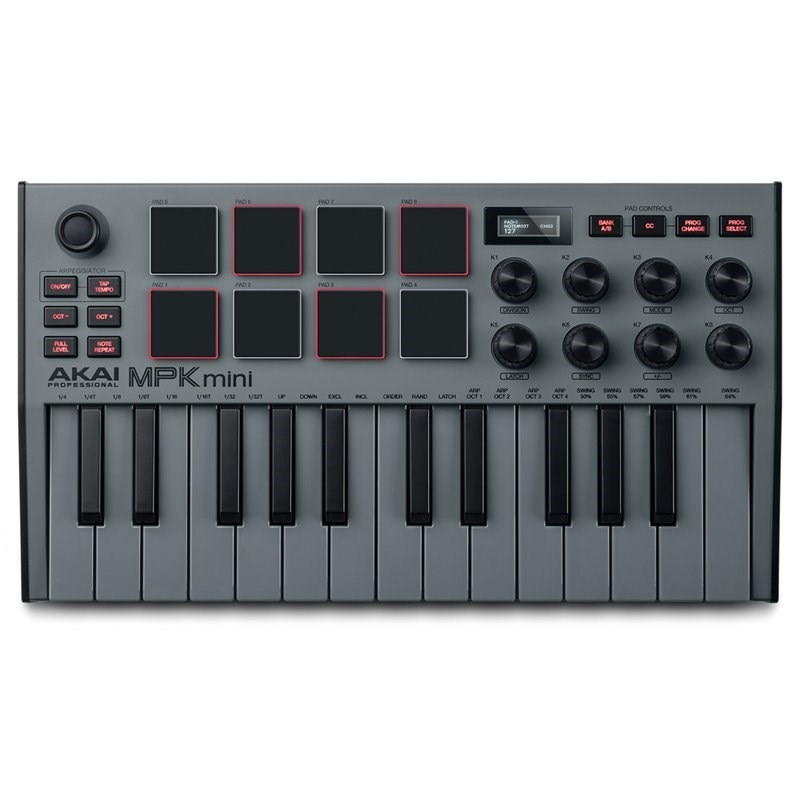 Claviatura controler AKAI MPK Mini MK3, MIDI USB, negru, gri - eMAG.ro