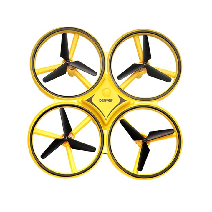 Дрон DENVER DRO-170, 4CH 6-Axis с Gyroscope, Wrist Control, Autonomy 6-7 min, Flight Distance 30m, Жълт