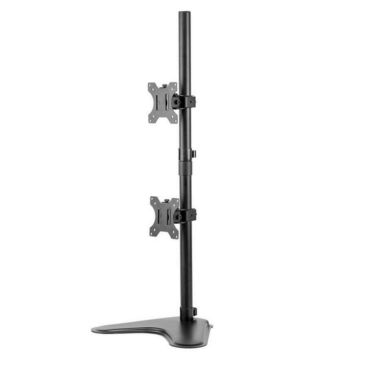 Brat suport pentru 2 monitoare, Fellowes, Seasa vertical, negru