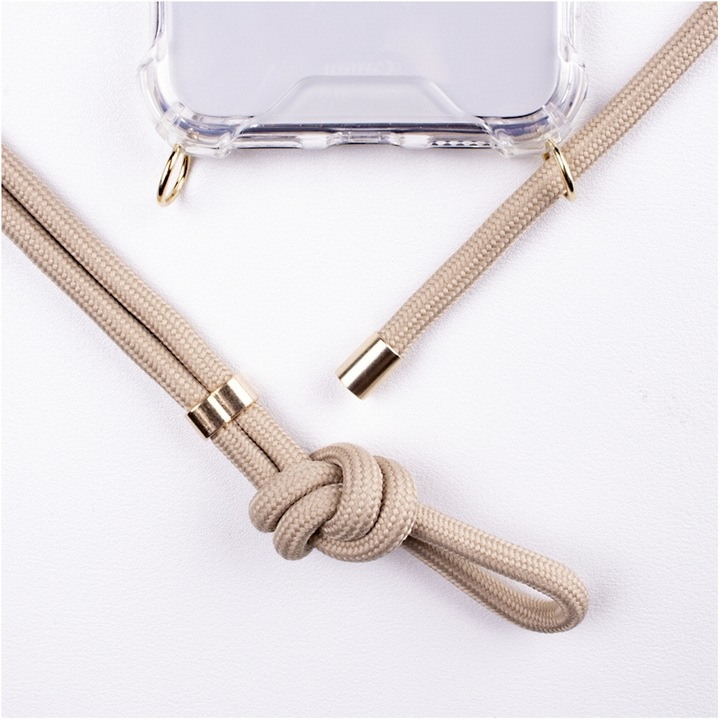 Colier pentru iPhone 7/8+ Lookabe, rezistent la apa, elemente din alama, Auriu, 1.5m