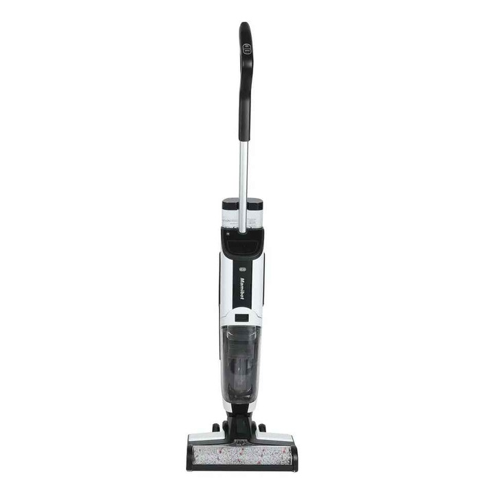 Aspirator Mamibot FLOMO I este un aspirator vertical cordless 2‑in‑1, care aspira si freaca simultan, 150 W, Filtru HEPA, Gri