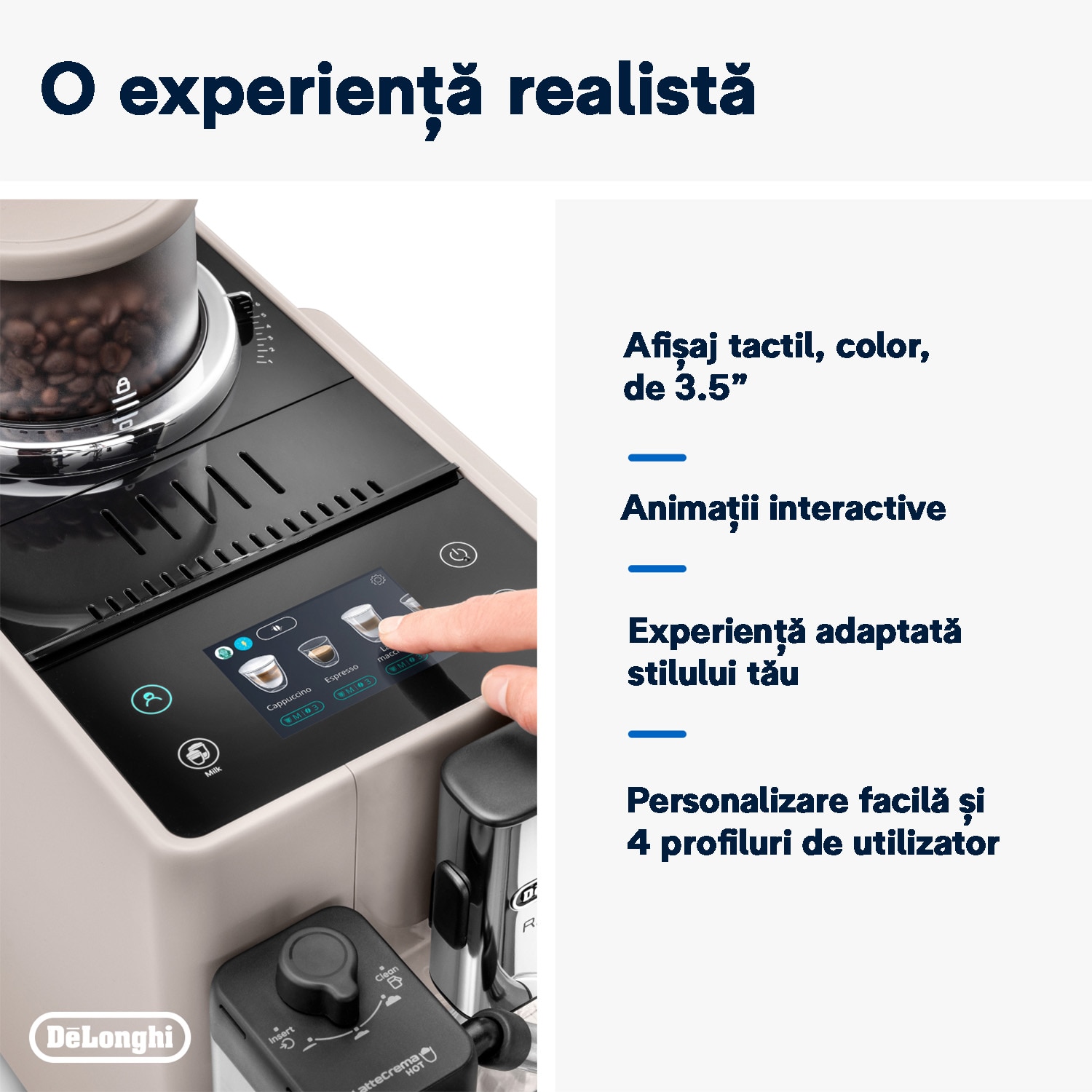 Espressor automat De’Longhi Rivelia EXAM440.55.BG, 18 bauturi, 2 ...