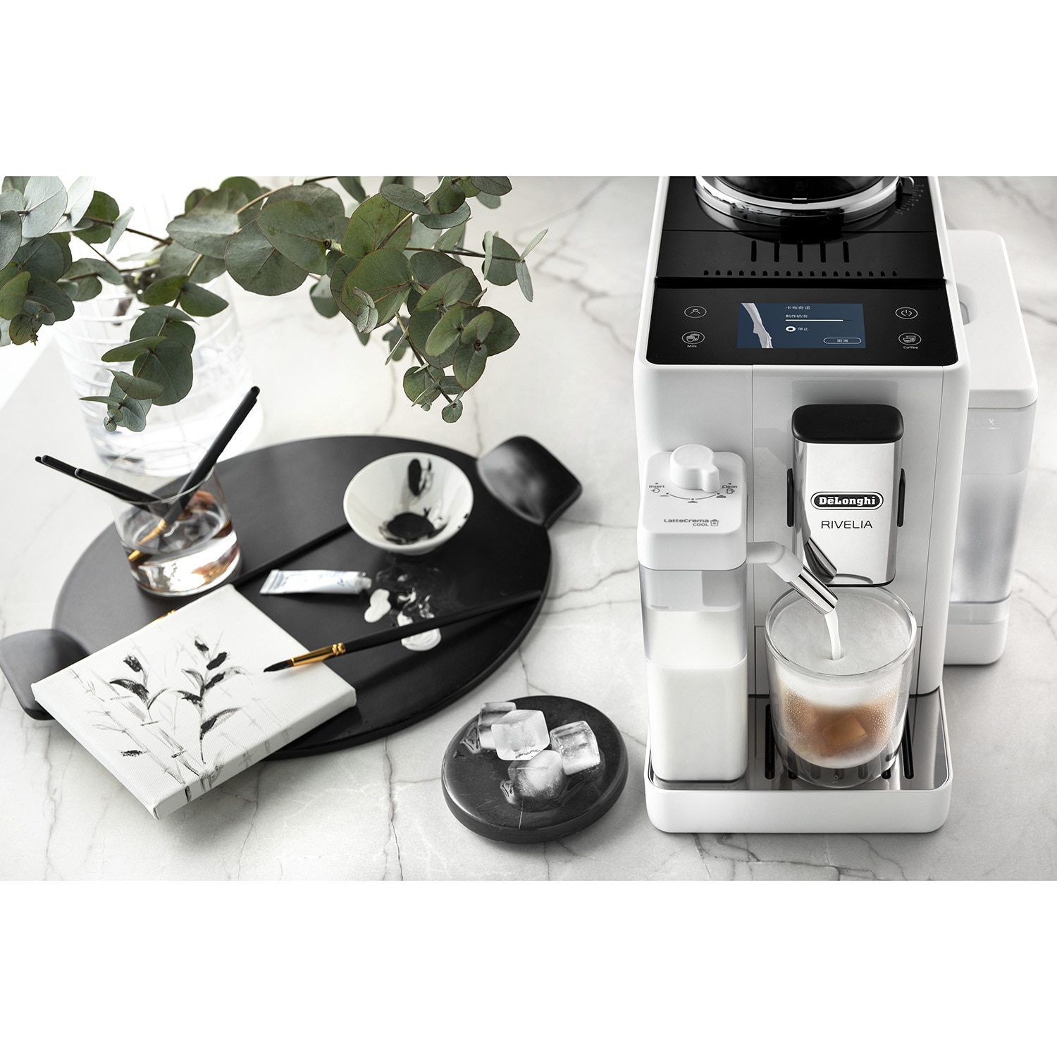 Espressor automat De’Longhi Rivelia EXAM440.55.W, 18 bauturi, 2 ...
