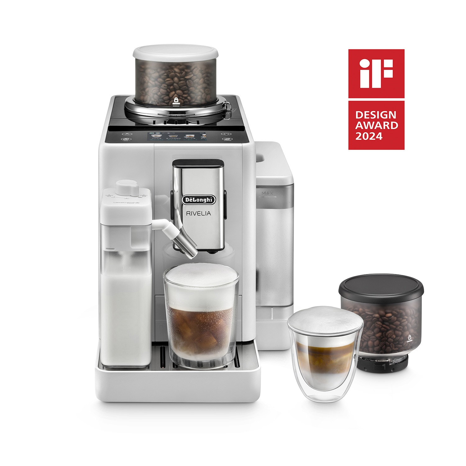 Espressor automat De’Longhi Rivelia EXAM440.55.W, 18 bauturi, 2 ...