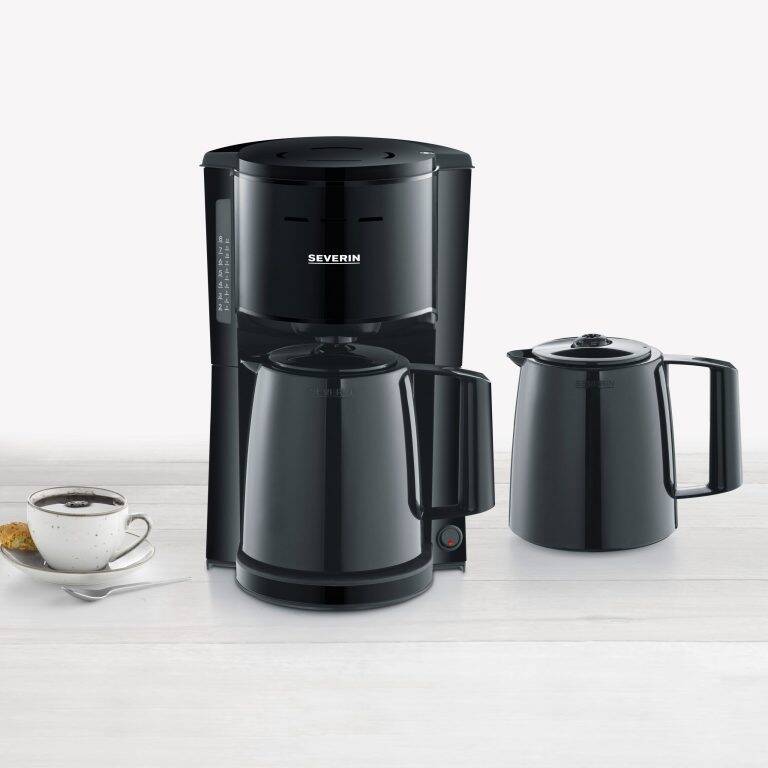 Cafetiera Severin KA9307 cu 2 Cani Termice Capacitate 1.0L 1000W Negru