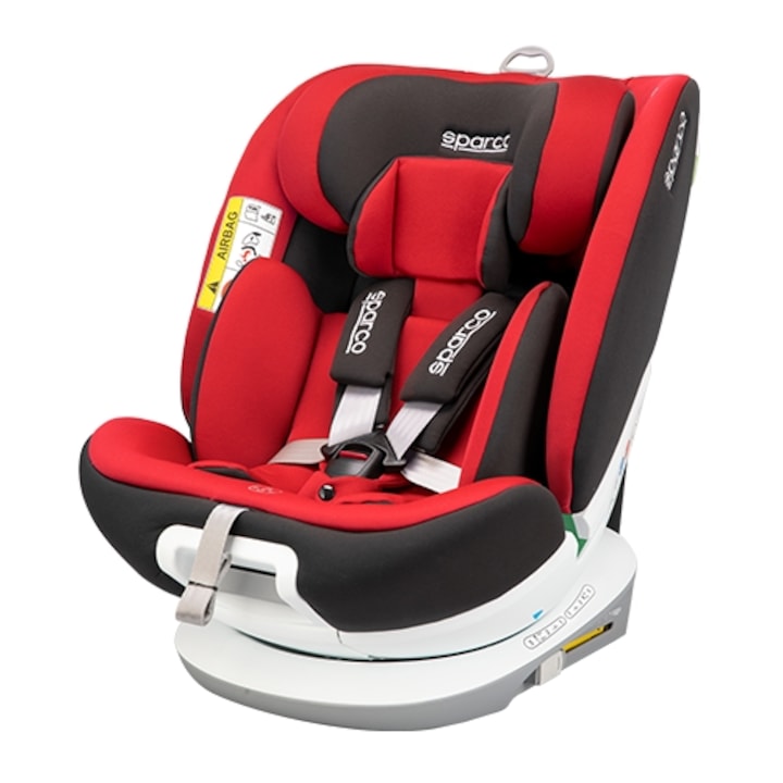 Scaun auto pentru copii Sparco SK3000, rotire 360, Isofix, rosu, 40-150cm