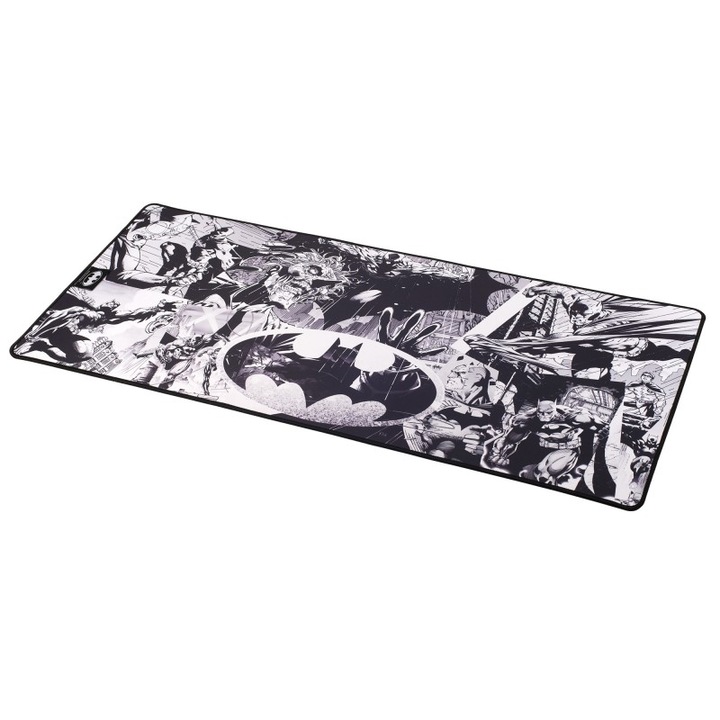 Mousepad Subsonic XXL Batman, rezistent la apa, baza antialunecare, margini cusute, 90x40cm