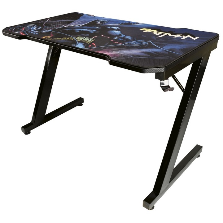 Birou gaming Subsonic Pro, Batman, structura oțel, suport căști, 110x60cm, înălțime 75cm