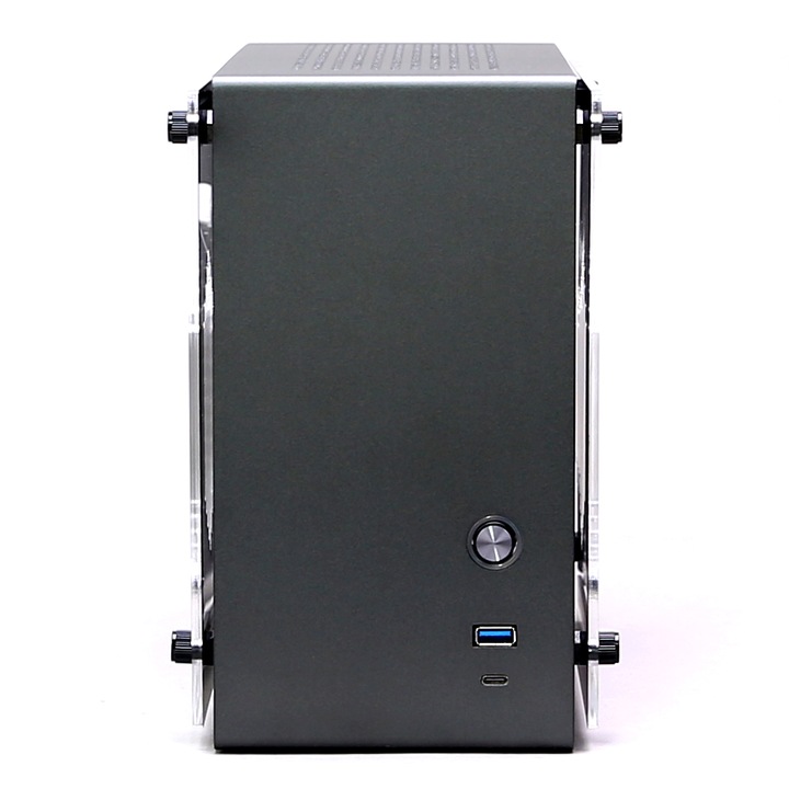 Калъф Mini-ITX, Zalman, акрил, 328 x 150 x 235 mm, черен/сив