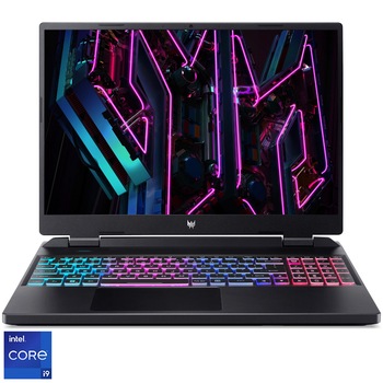 Laptop Gaming Acer Predator Helios Neo 16 PHN16-72-96YY cu procesor Intel Core i9-14900HX pana la 5.8 GHz, 16", WQXGA, IPS, 240Hz, 32GB DDR5 RAM, 1TB SSD, NVIDIA GeForce RTX 4070 8GB GDDR6, No OS, Abyssal Black