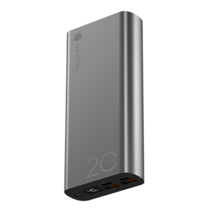 Power Bank Navitel PWR20, 20000mAh, 22.5W, argintiu