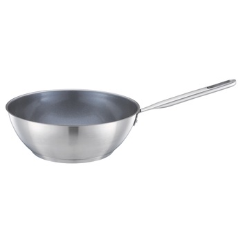 Tigaie antiaderenta wok Fiskars All Steel, otel inoxidabil, Ø 28 cm