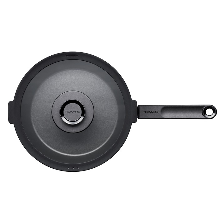 Незалепващ тиган с капак Fiskars Functional Form, алуминий, 26 см