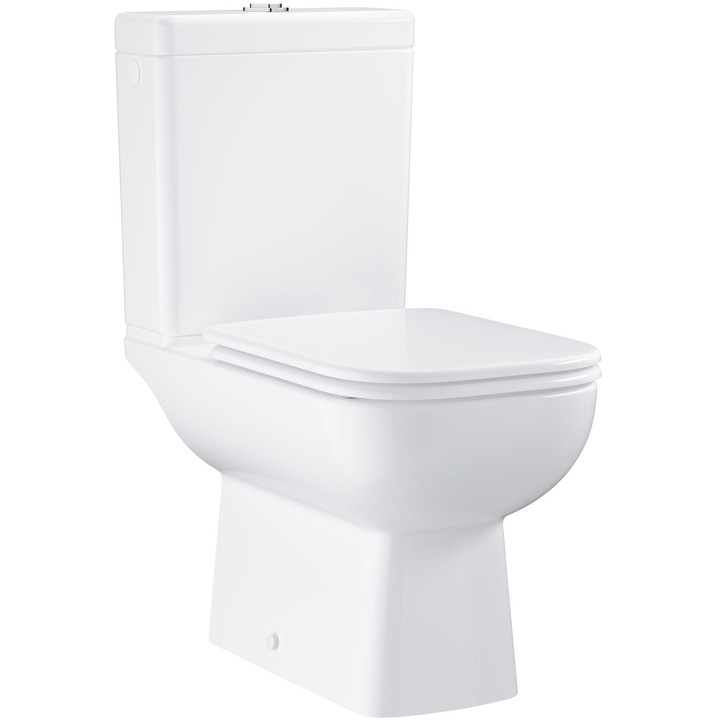 Комплект тоалетна чиния Grohe StartEdge 39814000, Подов монтаж, Rimless, Капак SoftClose, Резервоар, Бял