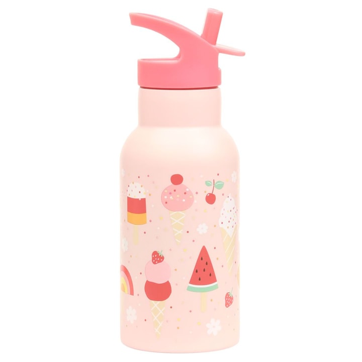 Бутилка, A Little Lovely Company, неръждаема стомана, 350 ml, розова
