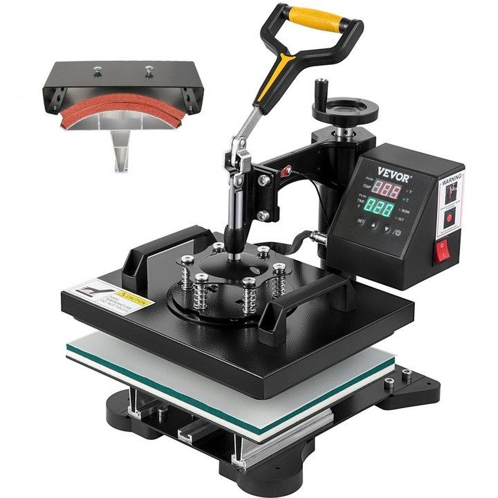 2 az 1-ben hőprés, 25x30cm, digitális vezérlés, LED kijelző