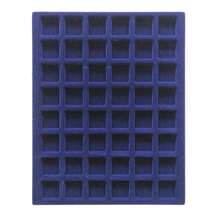 Érmetálca, Biztonságos albumok, Nova, királykék bársony, 48 db 22,5 mm-es rés